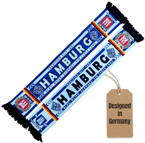 Generisch HAMBURG Schal - BLAU, WEISS, SCHWARZ EIN LEBEN LANG - (High Definition Strickschal)
