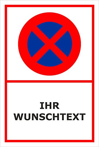 Melis-Folienwerkstatt Parken verboten Schild – Abschleppschild - mit individuellem Wunschtext personalisiert – 15x10 cm – 3mm Aluverbund – Verschiedene Größen und Materialien
