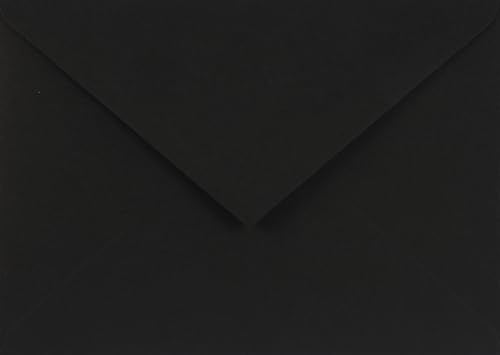 Netuno 25 Kuverts Schwarz DIN C6 11,4x16,2 cm fein und festlich | 115g Sirio Color Nero · elegante schwarze Briefumschläge für Geschäftspost, Büro, Korrespondenz, Einladungen & Grußkarten