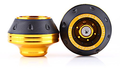 Anauto Fork Frame Sliders CNC Aluminum Front Fork Frame Sliders Wheel Crash Protector Motorbike Falling Universal for Motorcycles Motorbikes Moped Scooters(gold)