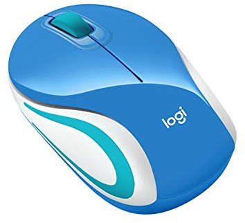 Logitech Wireless Mini Mouse M187 Ultra Portable,1000 DPI Optical Tracking, 3-Buttons, PC/Mac/Laptop - Palace Blue