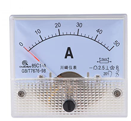 sourcing map Amperímetro Ampere Calibre Probador 1 Pcs 85C1-A Medidor De Panel De Corriente Analógica DC 50A