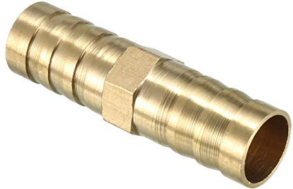 sourcing map 12mm Brass Barb Hose Fitting Straight Connector Coupler