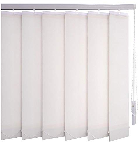 Sonnenschutz-HH® - Lamellenvorhang weiß - Breite 120 cm x 210 cm Höhe - Office Blendschutzlamellen für Bildschirmarbeitsplätze Lamellenbreite 127mm Vertikaljalousie Vertikalanlage