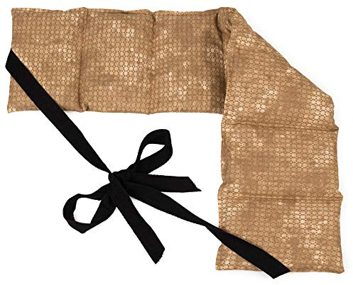 Bio-Dinkelkissen 7-Kammer mit Band, 65x15 batik-gold. Wärme-Gürtel, langes Kissen zum Binden, Rücken