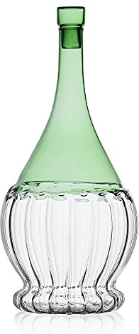Ichendorf Milano Fiasco Verde | Collezione Garden Picnic | 180 cl | Vetro Borosilicato | Fatto a Mano
