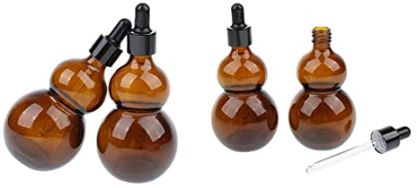 Tubayia Pack of 4 Pipette Bottles Dropper Bottles Refillable Pharmacy Bottles Transparent Glass for Essential Oils Perfume Oils