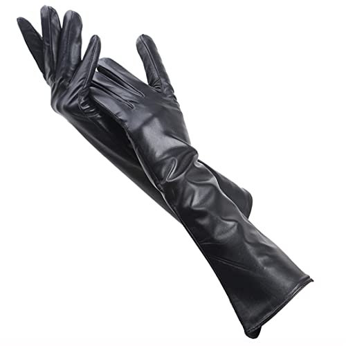 Damen Winterhandschuhe, Leder Damen Lange Handschuhe, Damen Lederhandschuhe, 40 cm lange Lederhandschuhe