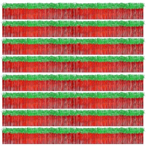20 Stück Weihnachtsparade Float Dekorationen inklusive 8 Stück 3 m Metallfolie Fransenvorhänge 12 Stück 2 m Lametta Girlande für Weihnachten Party Auto Dekorationen