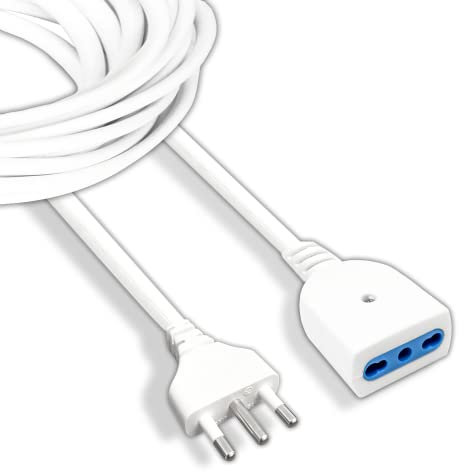 V-TAC Prolunga Elettrica lunga 3 Metri con Presa 10/16A Bipasso - Prolunga Cavo Elettrico per Casa, Ufficio, Negozio, Lavoro - Super Resistente - Spina 16A - Bianca