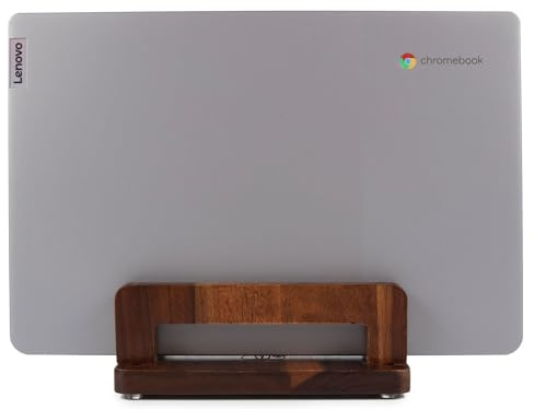S&A WOODCRAFT Laptopständer aus braunem Akazienholz, verstellbarer Laptophalter aus Holz, rutschfeste Laptop-Dockingstation kompatibel mit Apple MacBook, Microsoft Surface, iPad, Tablets