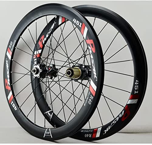 ZECHAO Fahrrad-Radsatz Schnellverschluss 20 Zoll (406) / 22 Zoll (451) doppelwandige ultraleichte Legierungsfelgen 7-12 Geschwindigkeit Wheelset (Color : Black, Size : 22in*451)
