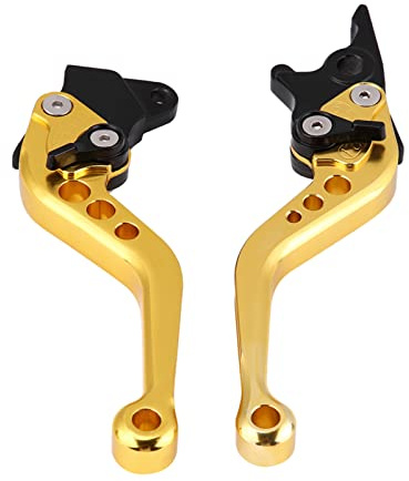 Palanca de Freno de Motocicleta, Palanca de Embrague Universal, 1 par de Mango de Palanca de Freno de Tambor de Embrague de Motocicleta de Aluminio CNC para GY6 CG125 la Mayoría (Amarillo)