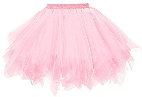 Tüllrock Damen Tutu Rock 50er Rockabilly Vintage Petticoat Unterrock Kurz Ballet Tanzrock Minirock Tütü Röcke für Karneval Kostüm Party Festlich Tanzkleid Ballkleid Abendkleid Partykleid