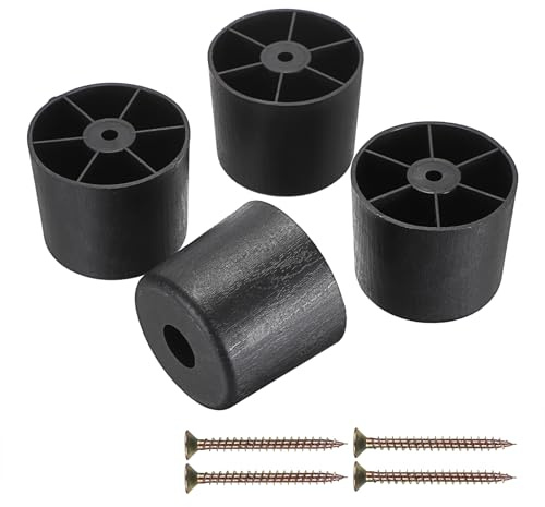 OwnMy 4PCS 2 Inch Plastic Furniture Legs Screw-in Plastic Sofa Legs Couch Legs Couch Feet Replacement Kit, Plastic Furniture Corner Legs Cylinder Chair Legs Coffee Table Legs Cabinet Legs Bed Risers
