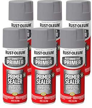Rust-Oleum 249321 Automotive Primer Sealer Spray, 12 oz, Gray, (6 Pack)