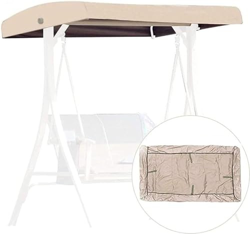 LYGBDSS Hollywoodschaukel Dachbezug 2- oder 3-Sitzer-Größen,Ersatz-Überdachung für Hollywoodschaukel,wasserdicht Ersatzdach für Veranda Terrasse Garten(Color:Beige)