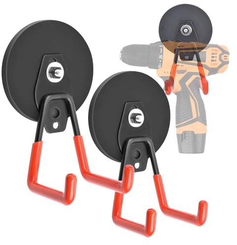 2 Stück Magnethaken Extra Stark, 88mm Magnete Mit Haken Anti-Rutsch-Beschichtung, Großer Magnetische Haken Heavy Duty Zum Aufhängen, Neodym Magnete Haken für Werkzeuge, Grill, Akku-Bohrmaschinen