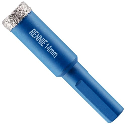 14mm Diamond Hole Saw Drill Bit with Tri Shank for Tiles & Ceramic | Porcelain Tiles Slate Stone Granite Marble Glass. Diamond Core Holesaw / Hole Cutter