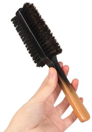 Bartbürste für Männer, Bartbürste für Männer, glatte Haarbürste mit Holzgriff, doppelseitige Schnurrbartbürste – Herren-Pflegebürste für Opa, Vater, Ehemann, Freund, Partner