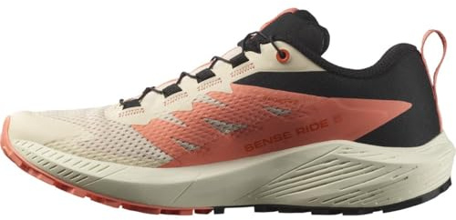 Salomon Damen Sense Ride 5 Weißes Tender, Vielseitige Wanderschuhe für Komfort, Ideal für Wanderungen und Trailrunning bei Outdoor-Abenteuern. 40 ⅔