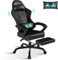 TRIUMPHKEY Gaming Chair for Adults with Footrest, Ergonomic Computer Chair with Massage Lumbar Support, Reclining Backrest, Swivel Office Gamer Chair with Headrest, Black