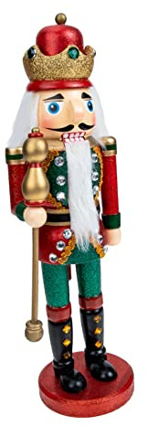 PRETYZOOM Wooden Xmas Nutcracker Statue Large Nutcracker Soldier Christmas Decorations