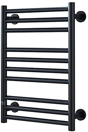 OZBMA Towel Warmer/Electric Heated Towel Warmer Drying Rack, 10 Bar Heated Towel Rack Rail, 80W Wall Mount Towel Heater Towel Dryer (Black Hardwired) (Black Hardwired)