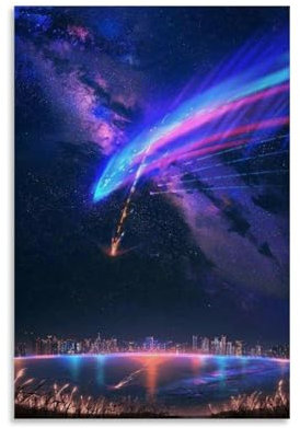 Your Name Póster Kimi No Na Wa Vertical Póster Pintura Decorativa Lienzo Arte de Pared Salón Póster Dormitorio Pintura, Arte de Pared Impresión de Imagen Moderna Decoración de Habitación Familiar 30 x