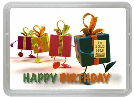 Goldstücke24 - Gold zum Geburtstag verschenken Happy Birthday Goldbarren 1g - Tolle Geschenkidee