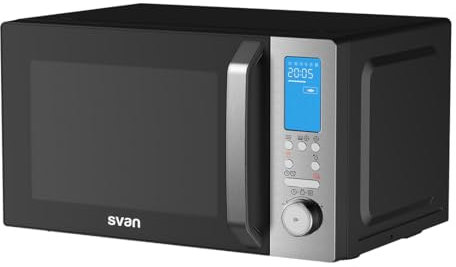Svan Microondas 26 Litros Libre instalación Libre instalación Convección Negro SVMW270CVN. 900W, 20 Programas, Modo Descongelación, Revestimiento Interior, Fácil Limpieza, Temporizador 95min.