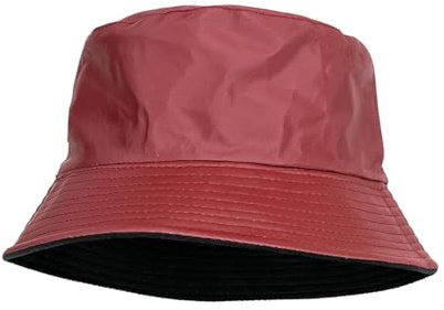 Molten Creek® Reversible Waterproof Bucket Hat for Men & Women, Rain Hat, Lightweight & Foldable, Fishing Hat, Inner Lining, Suitable for Hiking, Outdoor Sports (UK, Alpha, One Size, Red)