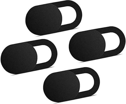 4 Pack Webcam Cover Slider for Privacy, 0.027 inch Ultra Thin Design Web Camera Cover Slide for Laptop, Desktop, PC, Tablet, Smartphone and More - (Black)
