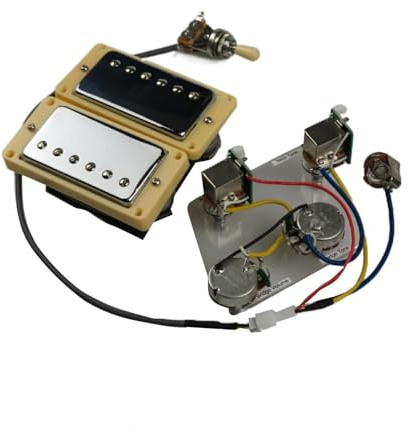 RTNGFHYT Humbucker Tonabnehmer Hals- und Steg-Tonabnehmer 4C Harness Push-Pull Single Cut Set für Gibson Epiphone Gitarre, Schwarz , 4C Harness Push-Pull Single Cut Set
