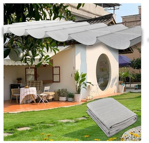 Retractable Sun Shade Sail for Patio Awnings Pergola Cover Slip Rope Design with Cable Hardware Extra Large 20m x 6.56ft Outdoor Shade Solution