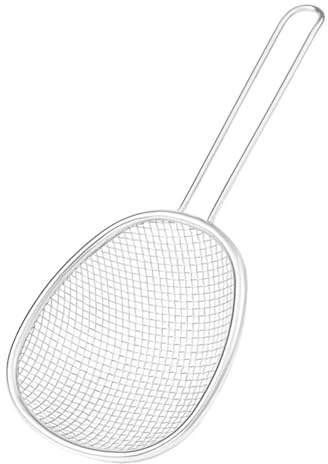 Espumadera de cocina de acero inoxidable, malla de drenaje grande, malla de drenaje de alimentos, colador de fideos, fácil de limpiar, cesta de metal para freír