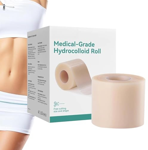 Hydrokolloid Rolle Für Wundverbände, 5cmx5m Hydrocolloid Bandagen, Zuschneidbares Wasserfestes Rollenband, Leichte Atmungsaktive Selbstklebende Verbände