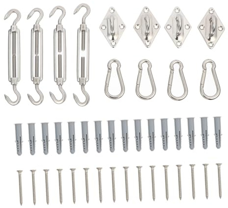WEKADRIN Kit Fissaggio in per Ombreggianti con Tenditore Accessori Resistenti per Tende da Sole per Escursionismo e Amache