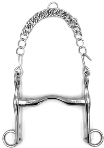 Equine Smile ES0062 Kandarengebiss Zungenfreiheit Edelstahl 18mm, 12.5 cm | Equine Smile Kandare Stangengebiss Dressurgebiss Ungebrochen Gebisse Pferd Maulschonend Reitsport Dressur Zubehör