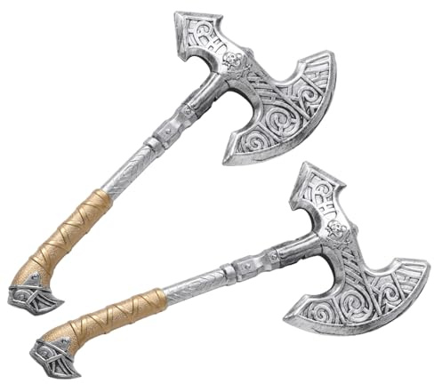 WRITWAA 2 Piezas Decoración Halloween Hachas de Plástico para Cosplay y Fiesta Accesorios Livianos y Duraderos para Disfraz Temático para Adultos Celebraciones