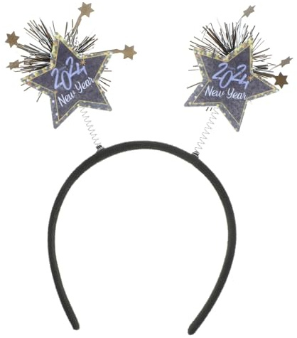 ELAYARD Year Haarreifen Party Kopfschmuck Silvester Deko Haarreif mit Sternenmotiv Wiederverwendbar und Schonend für Haare