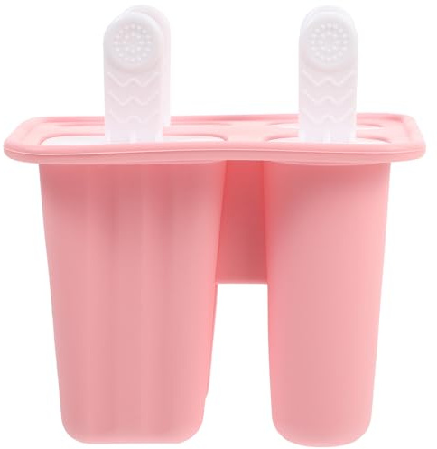 BESPORTBLE Moule à Glace en Silicone 4 Compartiments Moule à Glace Soi-Même Couleur Rose Matériau Silicone Alimentaire Yaourts Glacés