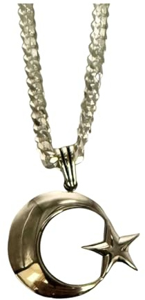 Generisch AY YILDIZ & 4,5mm PANZERKETTE 925 Sterling Silber XXL AYYILDIZ Gümüs Kolye Bozkurt Bayrak TÜRKIYE AY YILDIZ Kette Silber 925 Königs Kette Vatan Ay yildiz OSMANLI Gümüs