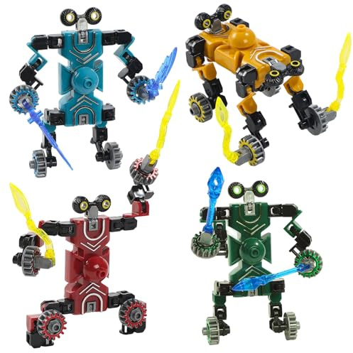 SCIONE 4-pack konverterbara bil- och robotfidget-spinnare, julpåse-fyllare, stressreducerande sensoriska leksaker, actionfigurset för barn från 5–13 år