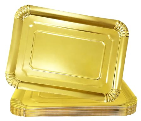 Lot de 20 Plateau a Service Carton Jetable Plateau Traiteur 37x28cm Plateau Gateau Buffet Plateaux de Présentation (37x28cm)