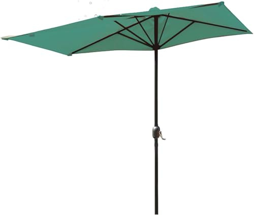 ILiemao Ombrelloni Da Terrazzo Ombrellone Mezzaluna Balcone Parete Piccolo Reclinabile Inclinabile Semicircolare Per Giardino A Muro Idrorepellente Terrazza Telo Copertura 250cm No Con Base(Verde)
