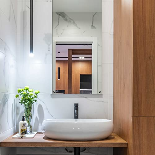 Könighaus Specchio Riscaldamento ad Infrarossi - 450 watt senza cornice incluso termostato - Riscaldamento specchio ad infrarossi ad alta efficienza energetica - Riscaldamento a parete ad infrarossi