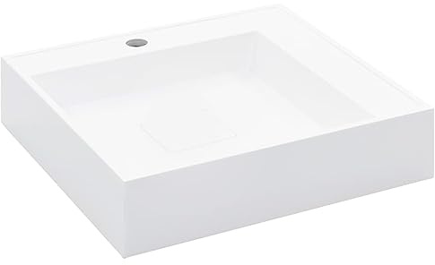 vidaXL Waschbecken 50 x 50 x 12,3 cm Mineralguss/Marmorguss Weiß