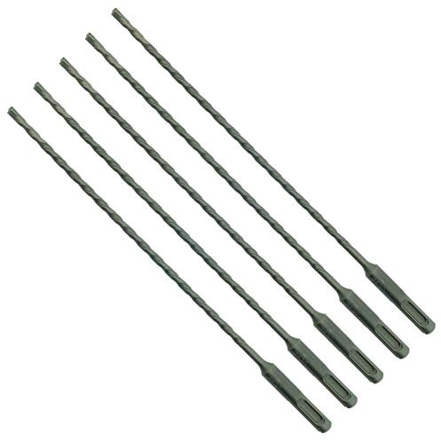 SabreCut 5pcs SDSB5_5 5mm x 210mm Forets béton SDS Plus PGM | Pointe carbure PGM et noyau CrV renforcé percent pierre, béton et brique avec longue durée de vie