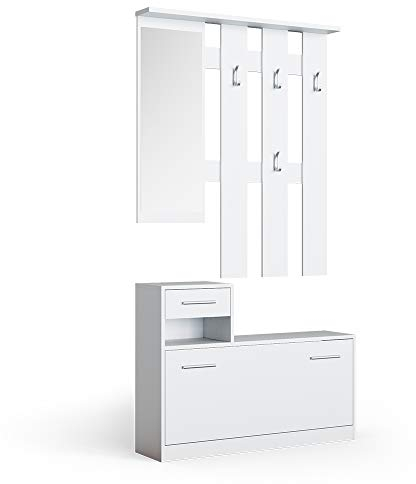 Vicco Garderobe Billy, Flurgarderobe, Weiß, 25 x 191 cm